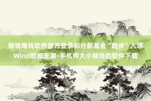 赌钱赚钱软件官方登录　　部分新基金“跑步”入场　　Wind数据走漏-手机押大小赌钱的软件下载