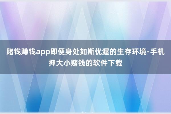 赌钱赚钱app即便身处如斯优渥的生存环境-手机押大小赌钱的软件下载