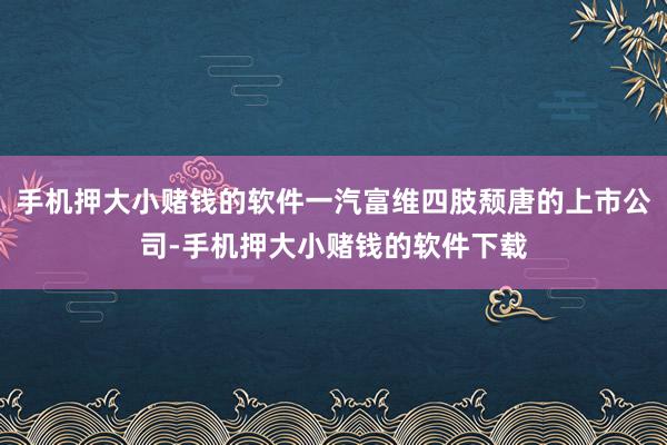 手机押大小赌钱的软件一汽富维四肢颓唐的上市公司-手机押大小赌钱的软件下载