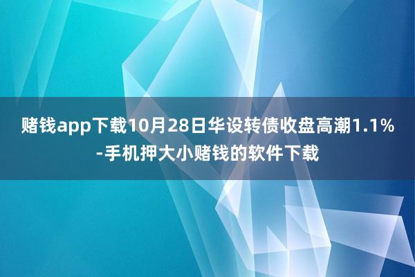 赌钱app下载10月28日华设转债收盘高潮1.1%-手机押大小赌钱的软件下载