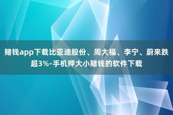 赌钱app下载比亚迪股份、周大福、李宁、蔚来跌超3%-手机押大小赌钱的软件下载