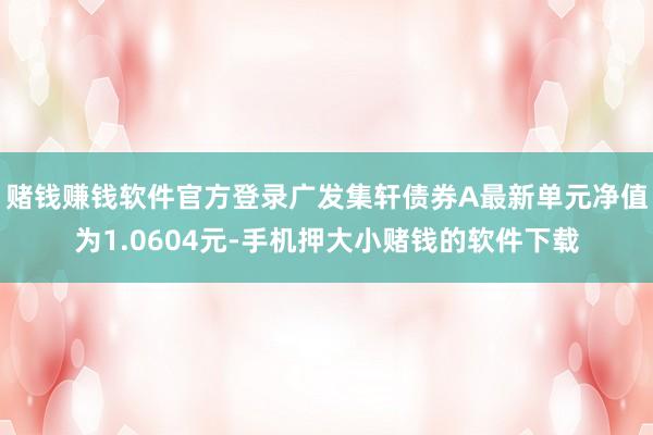 赌钱赚钱软件官方登录广发集轩债券A最新单元净值为1.0604元-手机押大小赌钱的软件下载