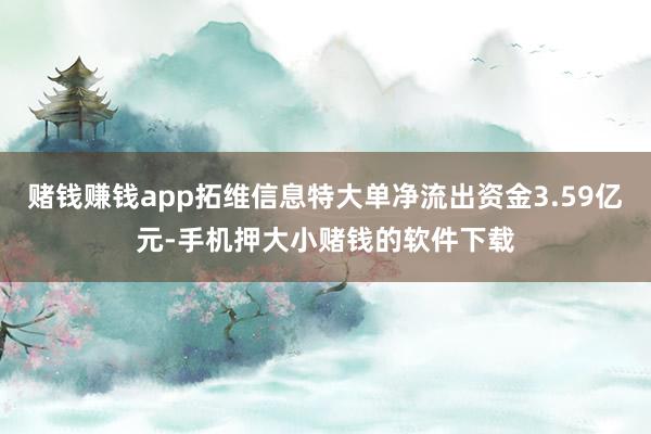 赌钱赚钱app拓维信息特大单净流出资金3.59亿元-手机押大小赌钱的软件下载