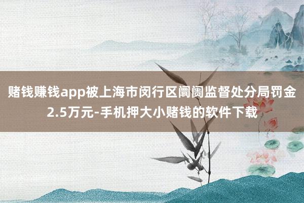 赌钱赚钱app被上海市闵行区阛阓监督处分局罚金2.5万元-手机押大小赌钱的软件下载