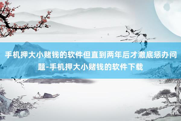 手机押大小赌钱的软件但直到两年后才澈底惩办问题-手机押大小赌钱的软件下载