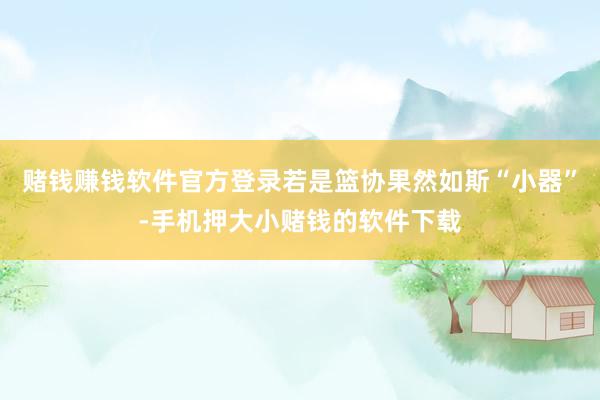 赌钱赚钱软件官方登录若是篮协果然如斯“小器”-手机押大小赌钱的软件下载