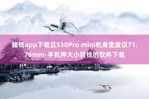 赌钱app下载且S30Pro mini机身宽度仅71.76mm-手机押大小赌钱的软件下载