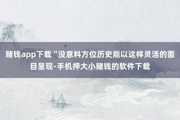 赌钱app下载“没意料方位历史能以这样灵活的面目呈现-手机押大小赌钱的软件下载
