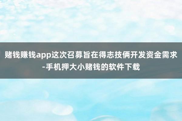 赌钱赚钱app这次召募旨在得志技俩开发资金需求-手机押大小赌钱的软件下载