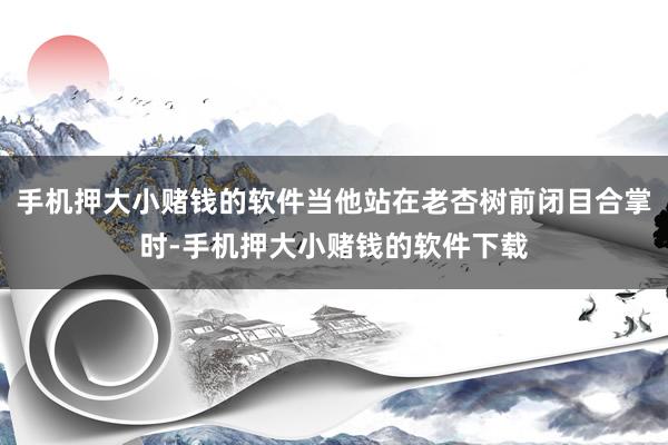 手机押大小赌钱的软件当他站在老杏树前闭目合掌时-手机押大小赌钱的软件下载