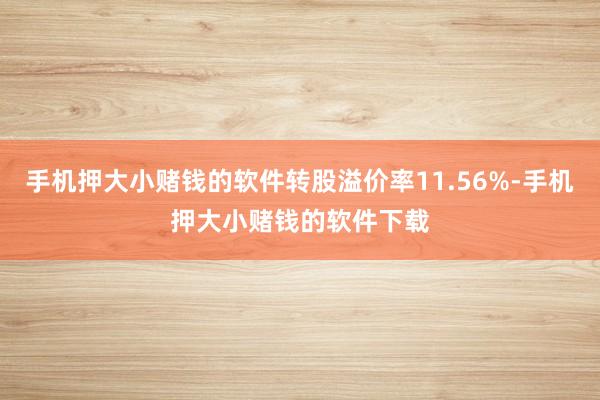 手机押大小赌钱的软件转股溢价率11.56%-手机押大小赌钱的软件下载
